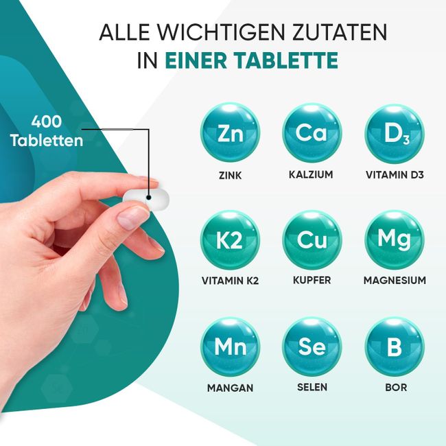 WeightWorld | Kalzium Magnesium Zink - 400 vegane Tabletten
