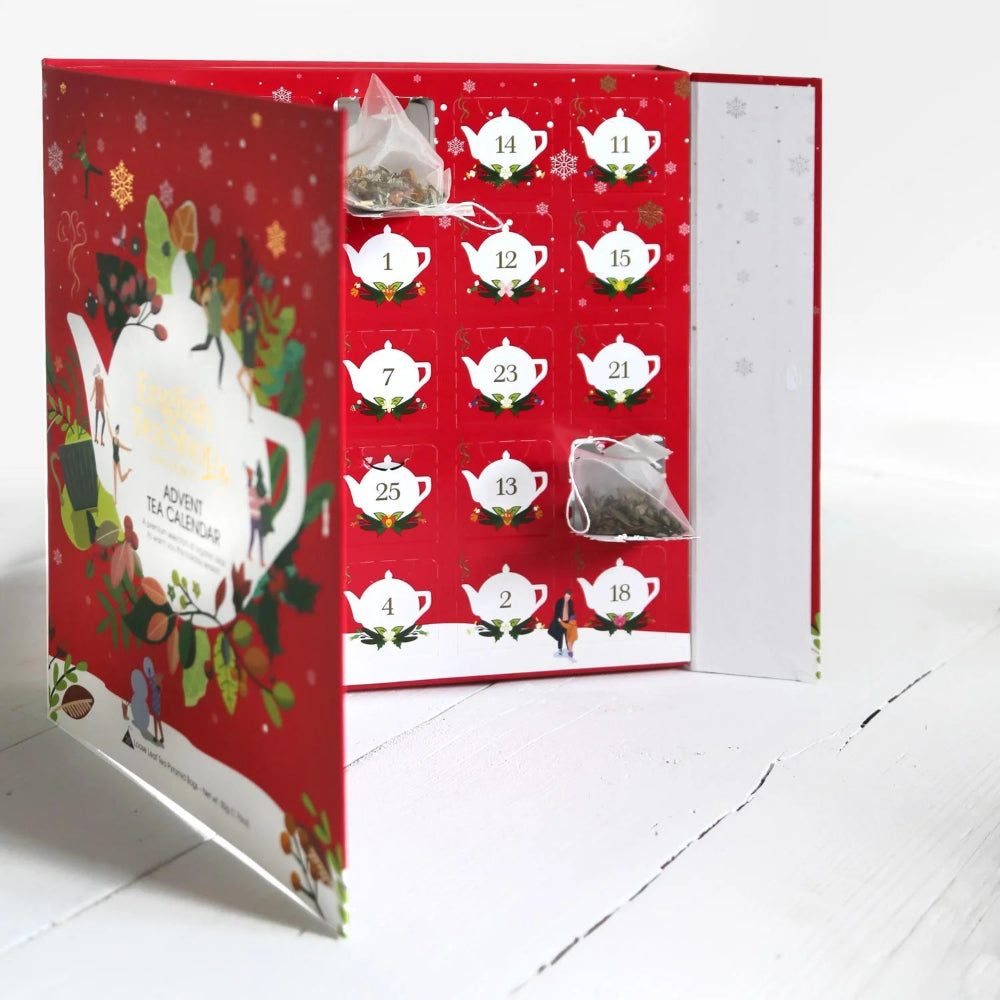 English Tea Shop | Teebuch Adventskalender "Red Christmas" mit Schleife - Rot