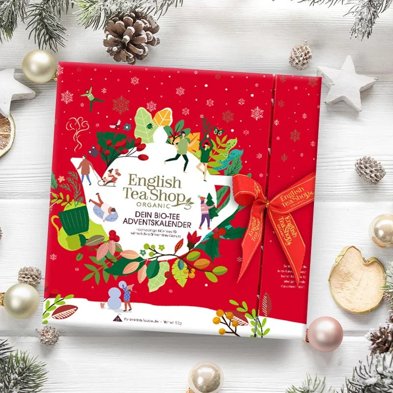 English Tea Shop | Teebuch Adventskalender "Red Christmas" mit Schleife - Rot