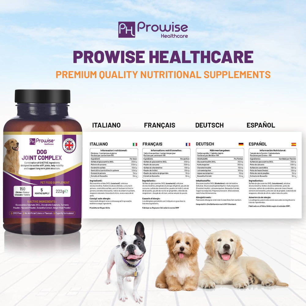 Prowise Healthcare | Hunde-Gelenkergänzung mit Hähnchen-Geschmack - 150 Kau-Tabletten