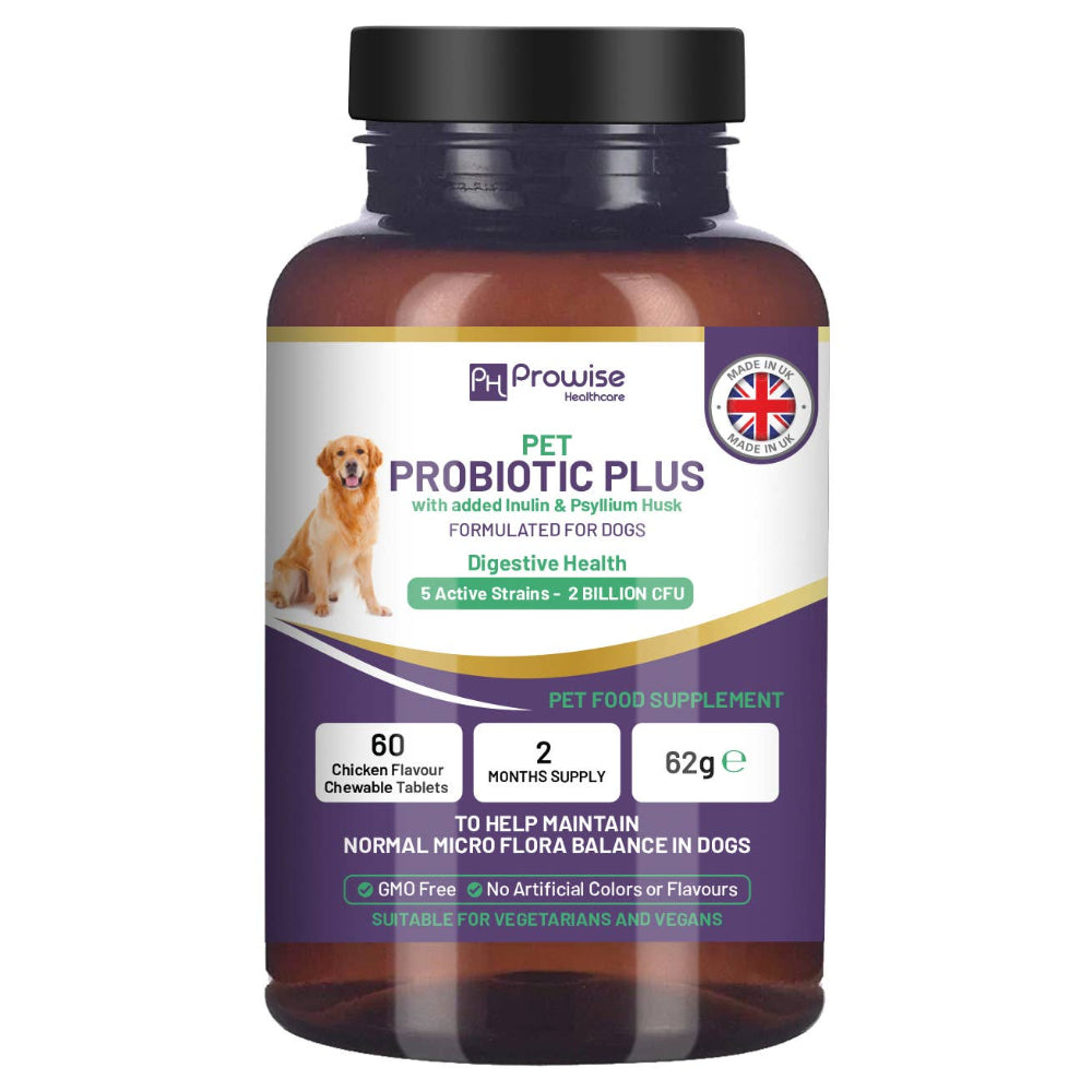 Prowise Healthcare | Pet Probiotic Plus mit Inulin und Flohsamenschalen 2 Milliarden CFU