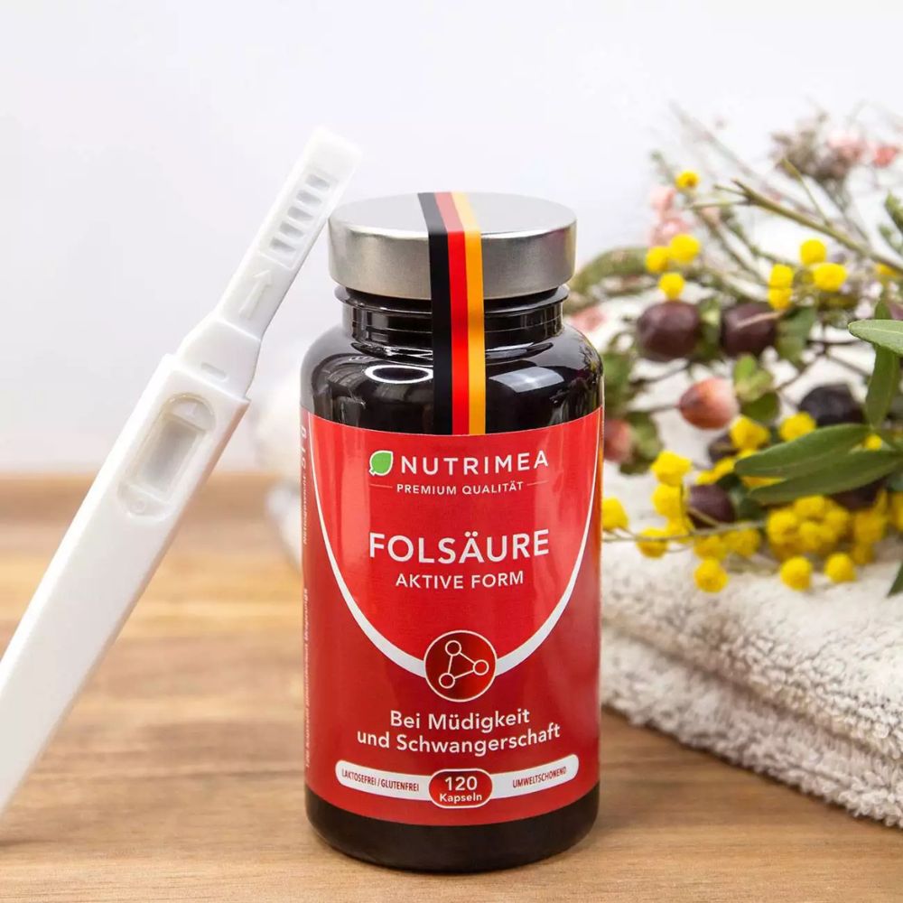 Nutrimea | Folsäure (Vitamin B9) mit Quatrefolic® – 400 µg – 120 Kapseln