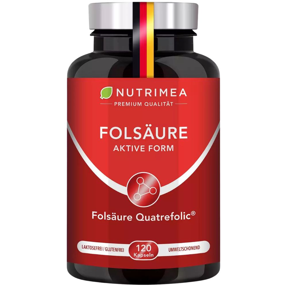 Nutrimea | Folsäure (Vitamin B9) mit Quatrefolic® – 400 µg – 120 Kapseln