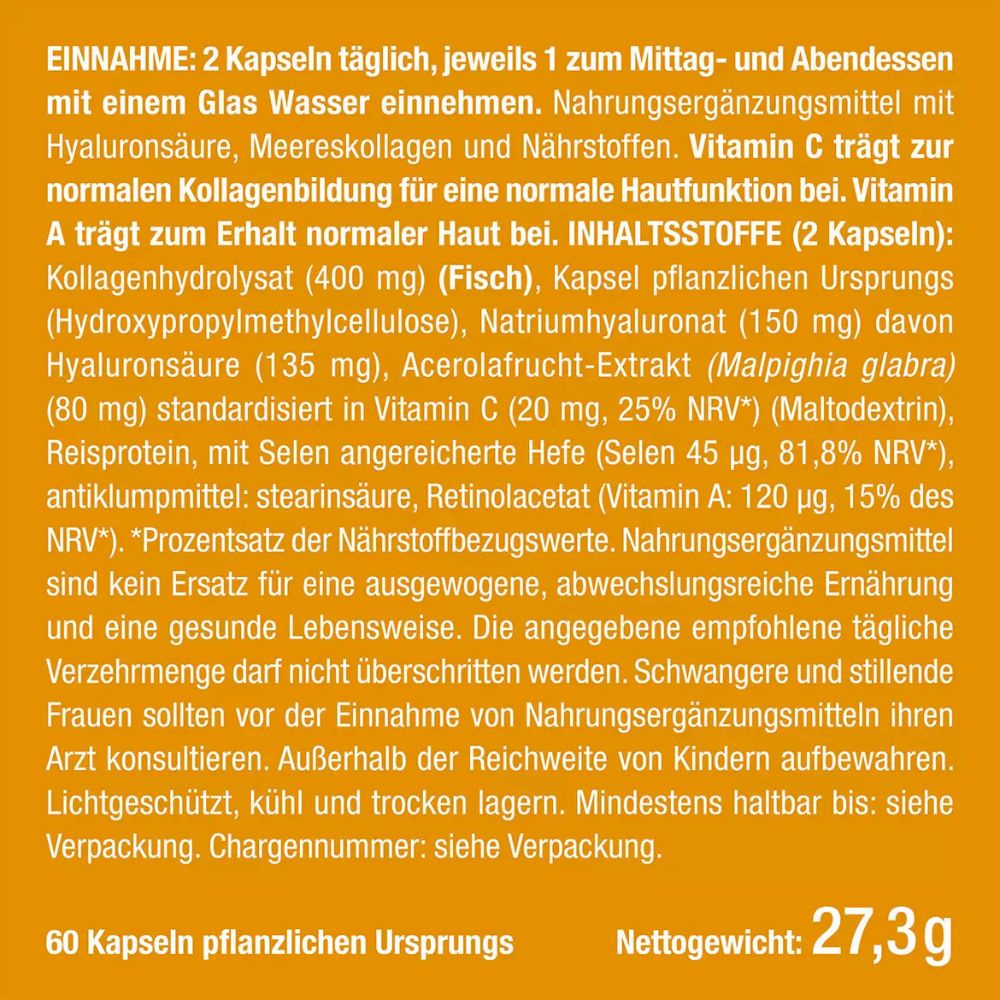 Nutrimea | 4in1 Premium Hyaluron für Haut, Gelenke & Anti-Aging - 60 Kapseln