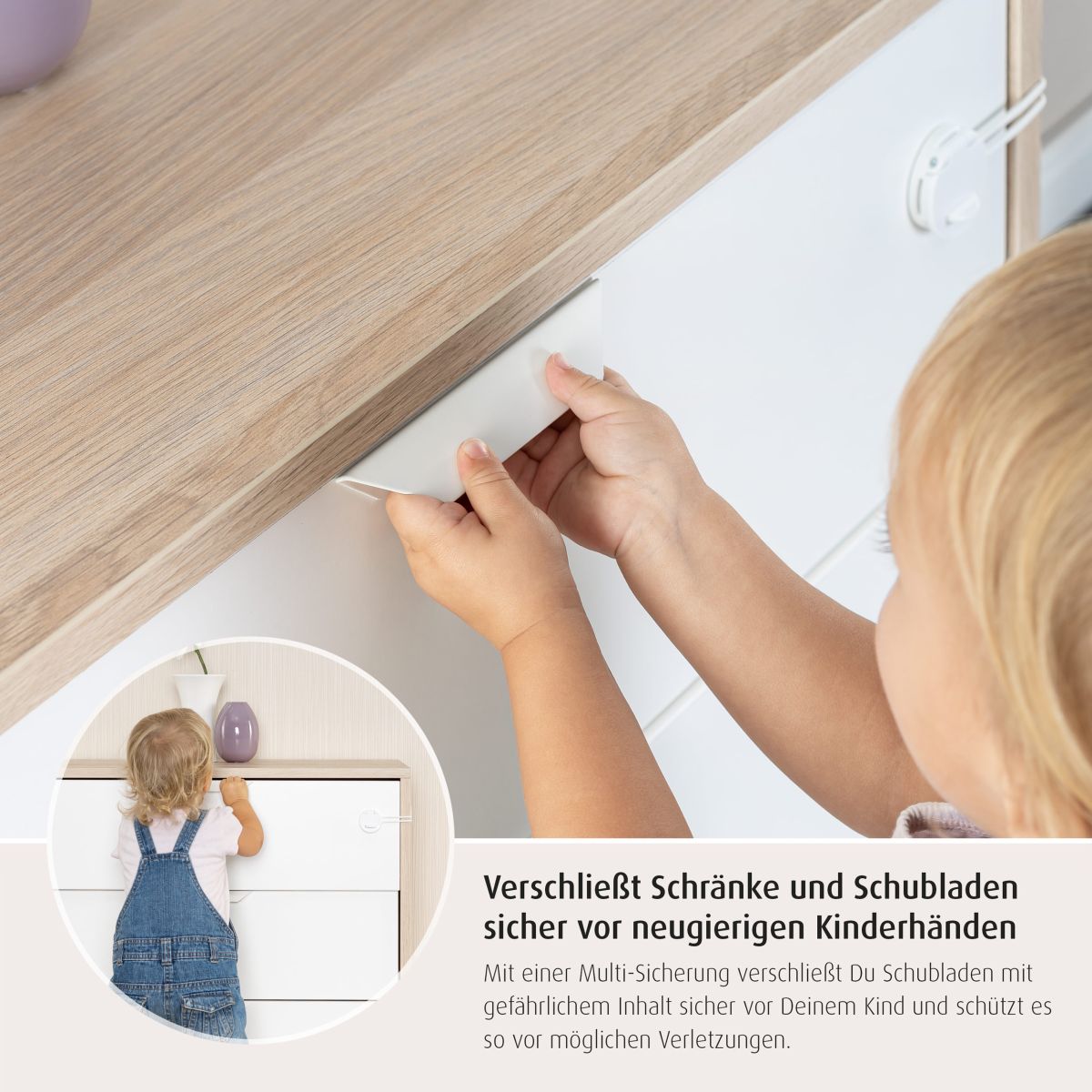 reer | Multisicherung zum Sichern von Schränken, Schubladen in Weiß