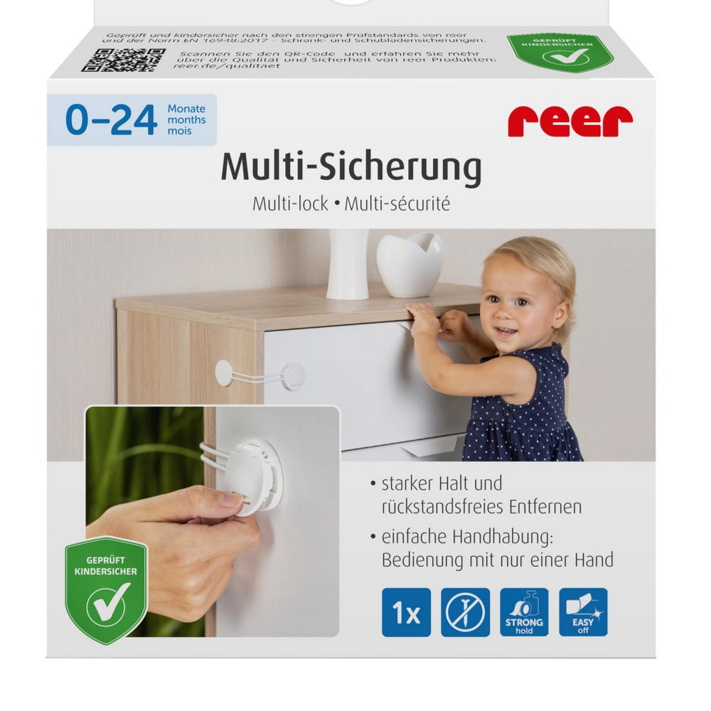 reer | Multisicherung zum Sichern von Schränken, Schubladen in Weiß