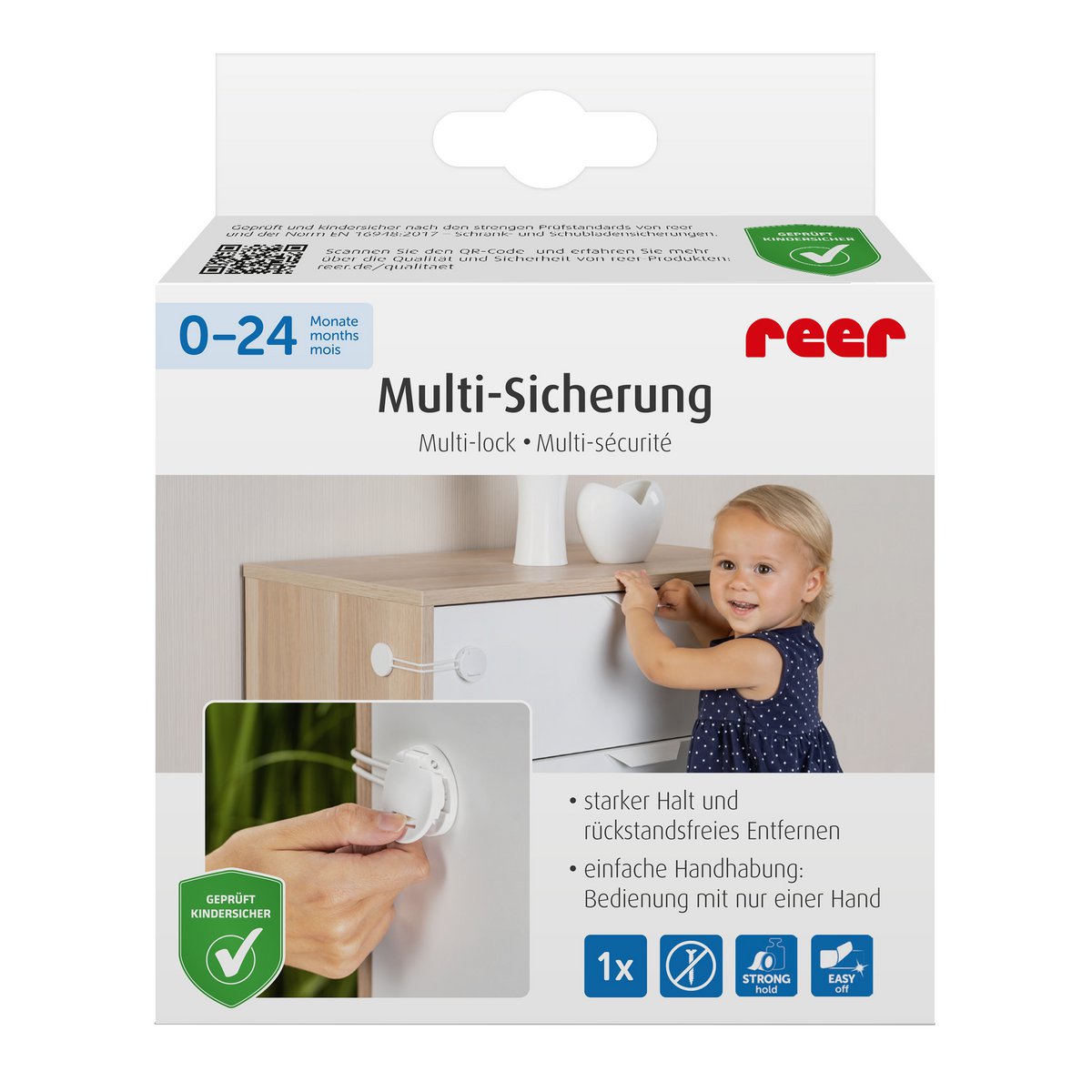 reer | Multisicherung zum Sichern von Schränken, Schubladen in Weiß