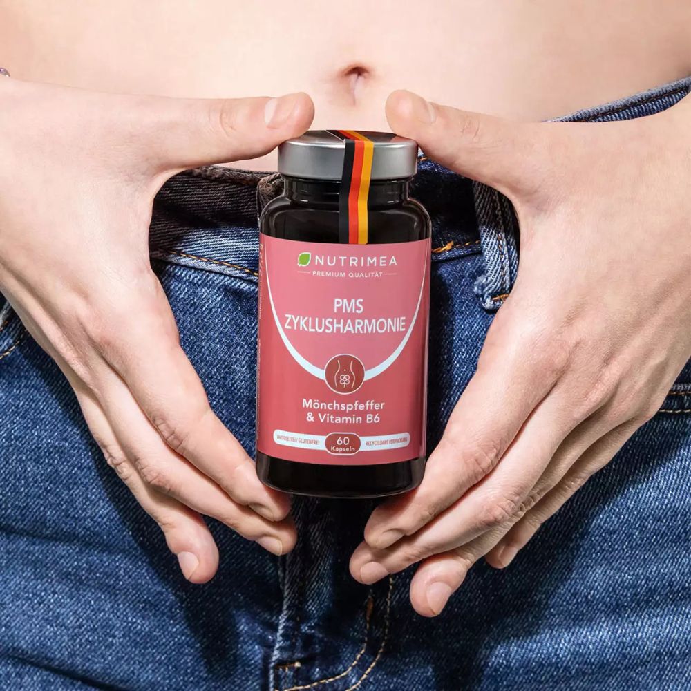 Nutrimea | PMS Zyklusharmonie mit Mönchspfeffer & Vitamin B6 – 60 Kapseln