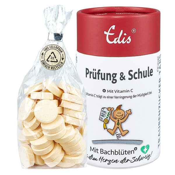 Edis Prüfung & Schule Bio Bachblüten Traubenzuckertabletten