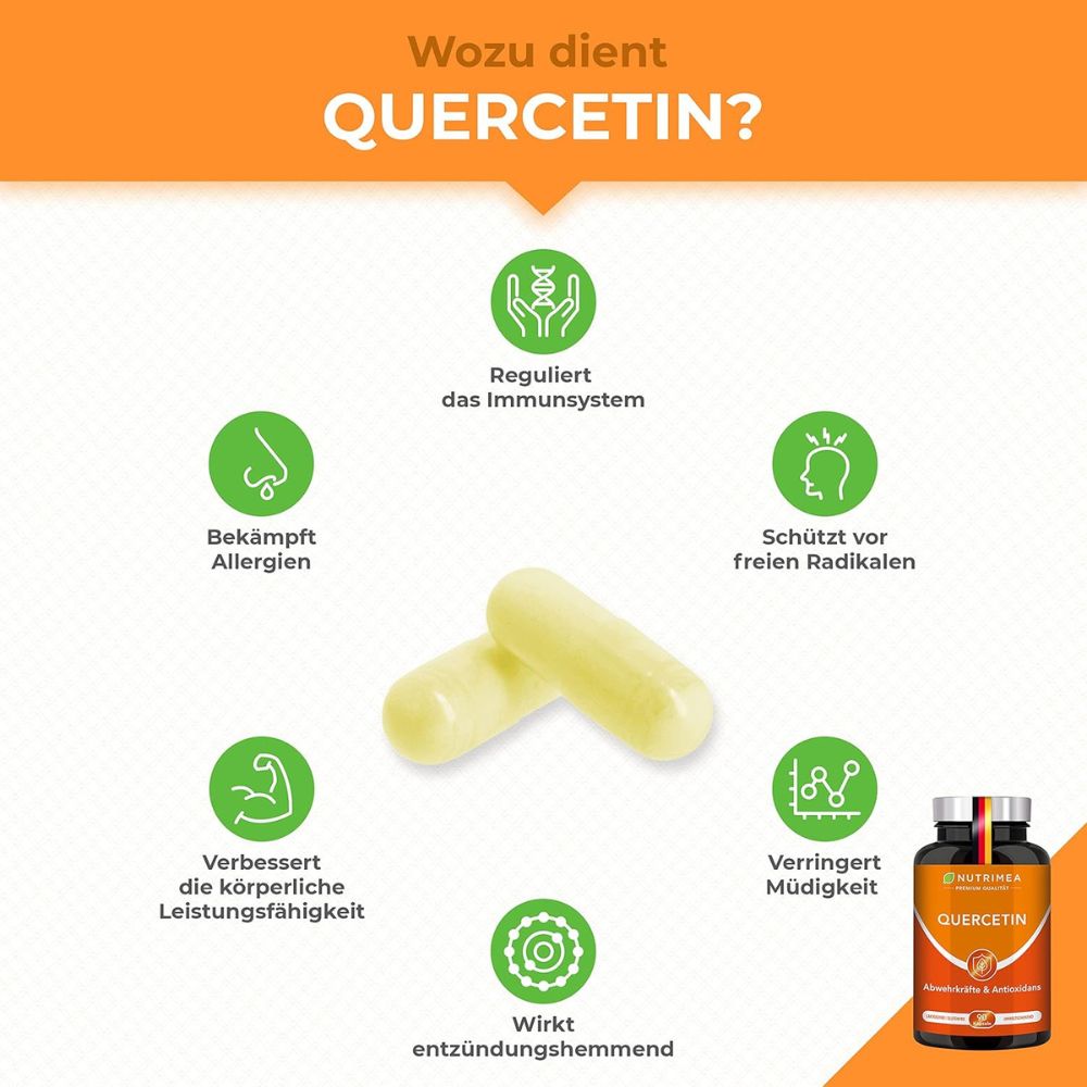 Nutrimea | Quercetin Bromelain Komplex – Mit Vitamin C aus Acerola – 90 Kapseln
