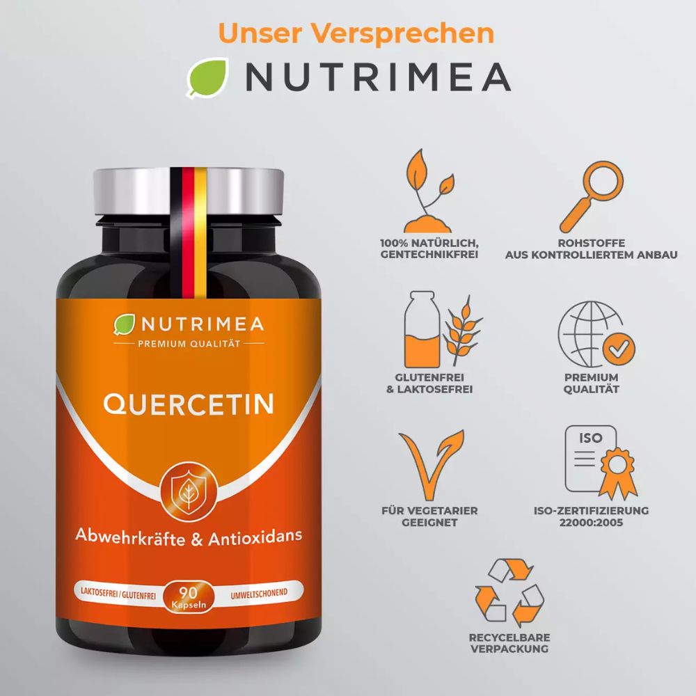 Nutrimea | Quercetin Bromelain Komplex – Mit Vitamin C aus Acerola – 90 Kapseln