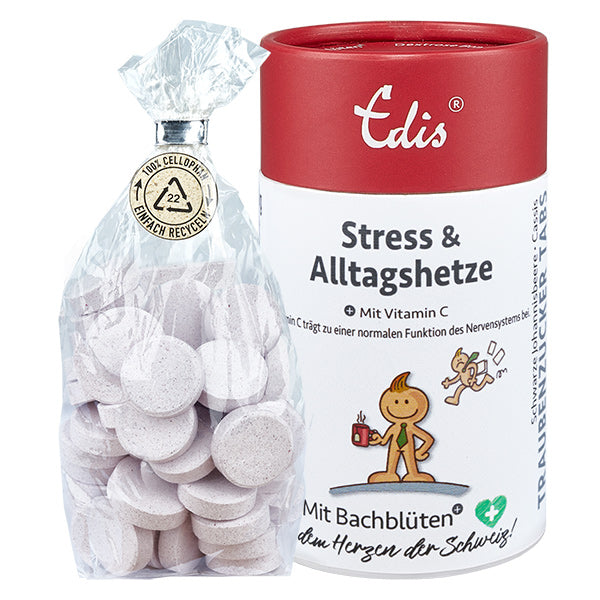 Edis Stress & Alltagshetze Bio Bachblüten Traubenzuckertabletten