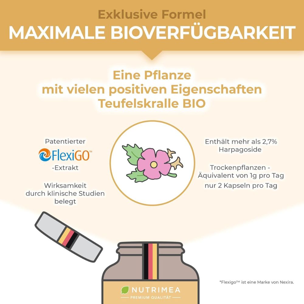 Nutrimea | Teufelskralle BIO (Harpagophytum) – 60 Kapseln