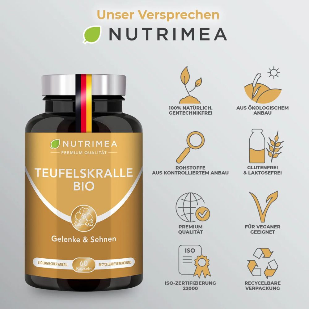Nutrimea | Teufelskralle BIO (Harpagophytum) – 60 Kapseln