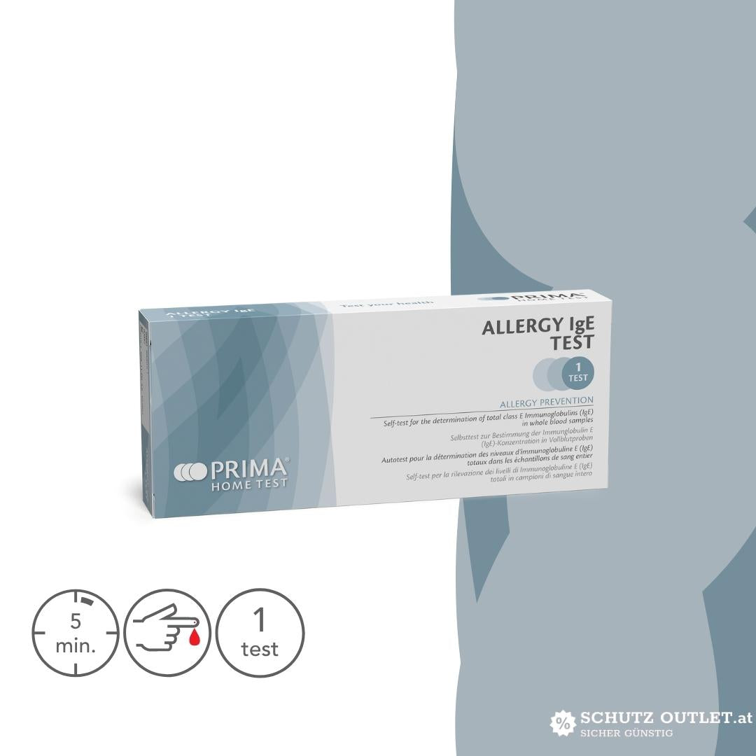 PRIMA | Allergie IgE Home Test | Selbsttest zum Nachweis des gesamten Immunglobulin E (IgE)-Spiegels