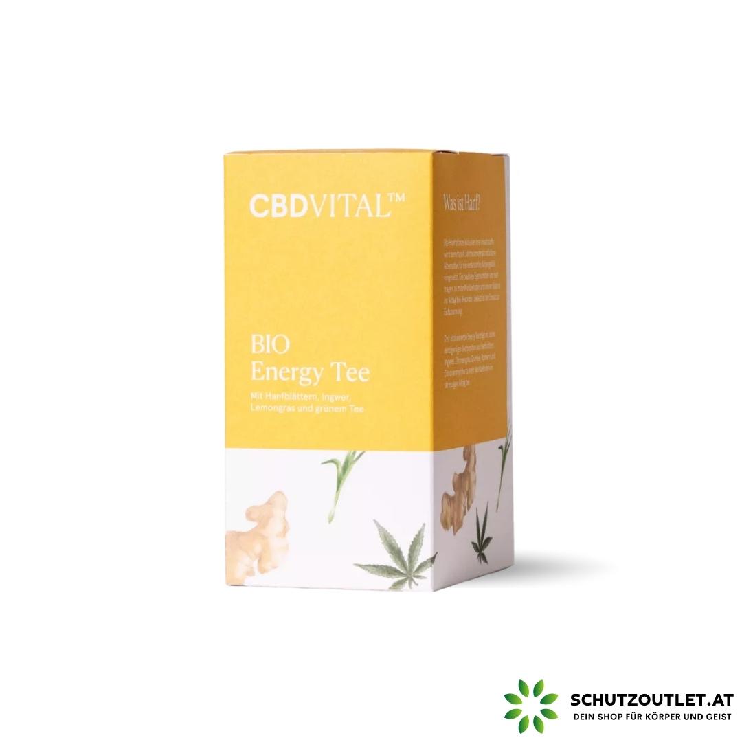 BIO Energy Tee I CBD Vital I Bio Kräutertee mit Hanfblättern, Ingwer, Lemongras und grünem Tee