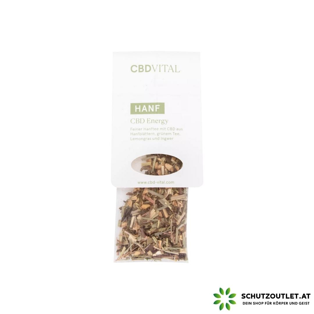 BIO Energy Tee I CBD Vital I Bio Kräutertee mit Hanfblättern, Ingwer, Lemongras und grünem Tee