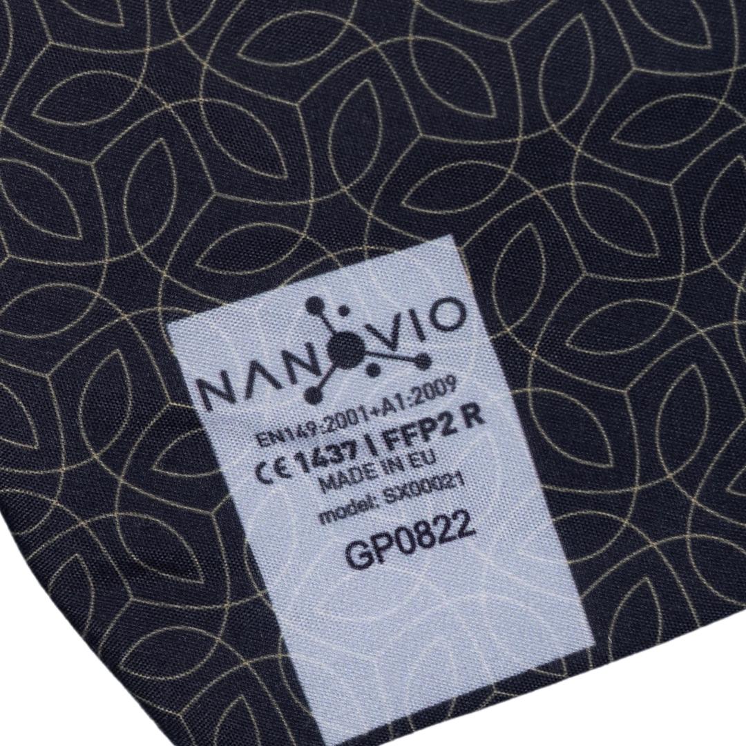 Nanovio FFP2 Maske wiederverwendbar I Black & Gold I Nano Maske aus Europa