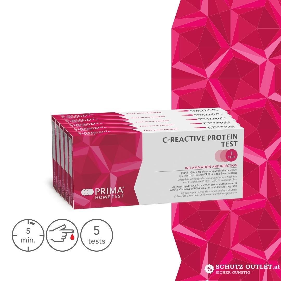PRIMA | C-Reaktives Protein Home Test | Schneller Selbsttest zum semiquantitativen Nachweis von C-Reaktivem Protein (CRP)