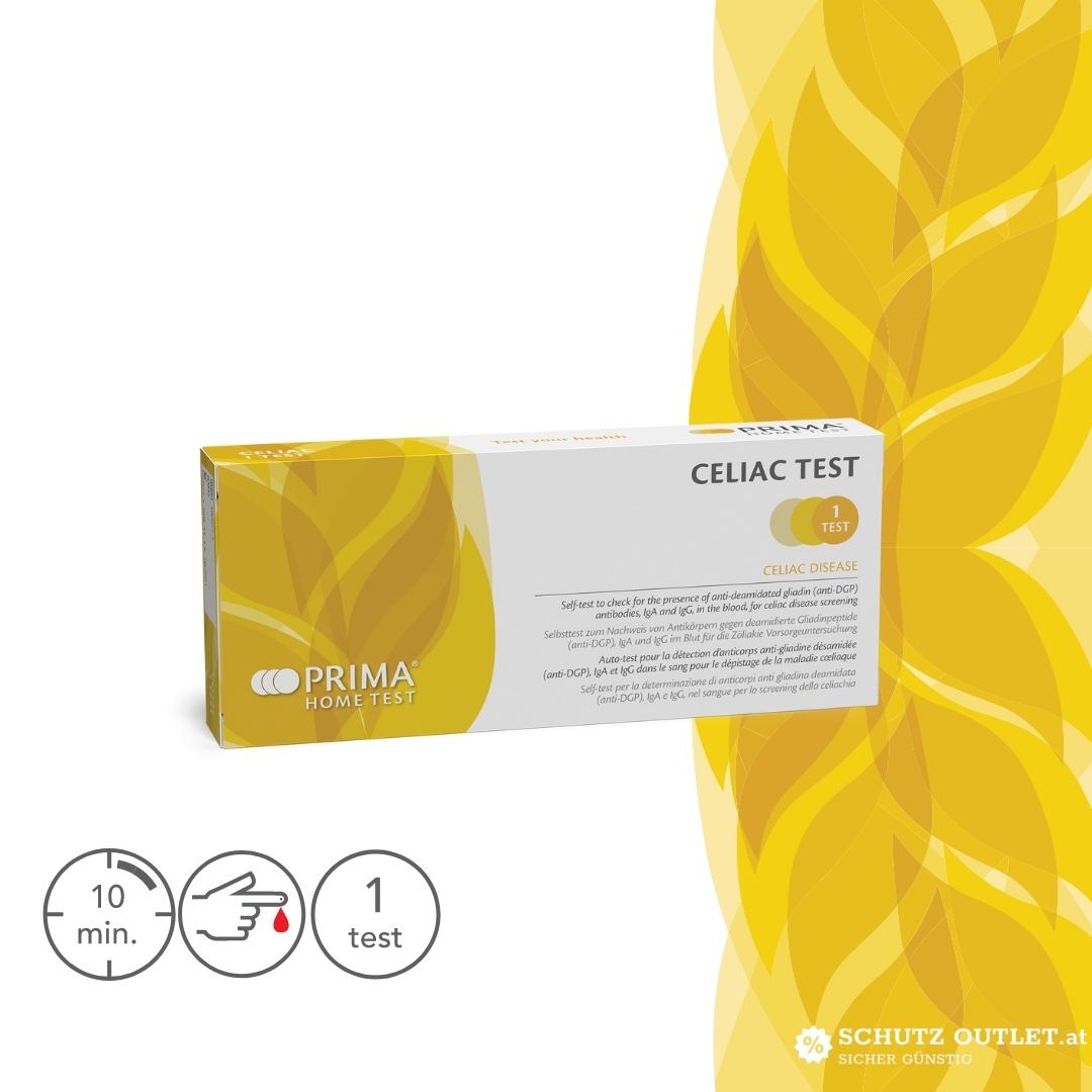 PRIMA | Zöliakie Home Test | Selbsttest zur Bestimmung von Antikörpern gegen desamidiertes Gliadin (anti-DGP), IgA und IgG, im Blut zum Screening auf Zöliakie