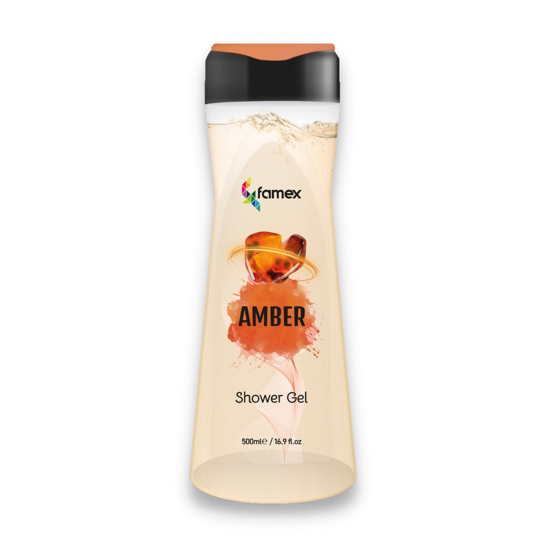 FAMEX Premium Duschgel I Amber I 500ml I Peeling