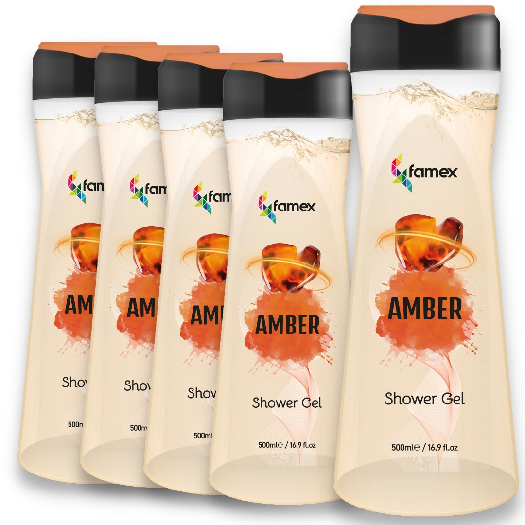 FAMEX Premium Duschgel I Amber I 500ml I Peeling