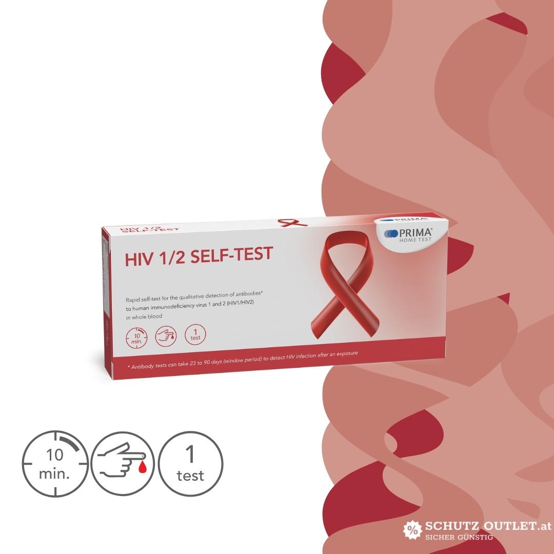 PRIMA | HIV 1/2 Home Test | Schneller Selbsttest zum qualitativen Nachweis von Antikörpern gegen das Humane Immundefizienz-Virus Typ 1 und 2 (HIV1/HIV2)