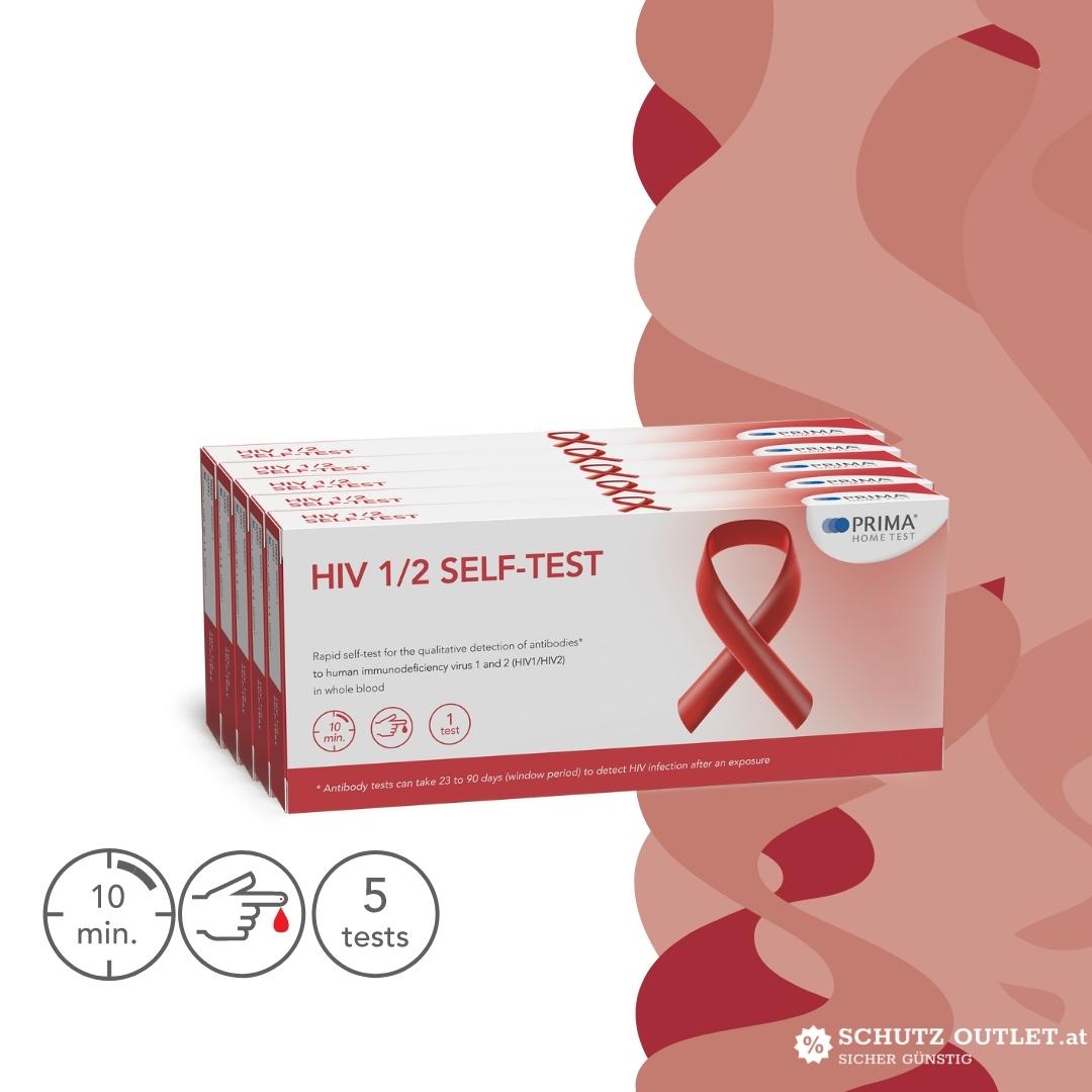 PRIMA | HIV 1/2 Home Test | Schneller Selbsttest zum qualitativen Nachweis von Antikörpern gegen das Humane Immundefizienz-Virus Typ 1 und 2 (HIV1/HIV2)