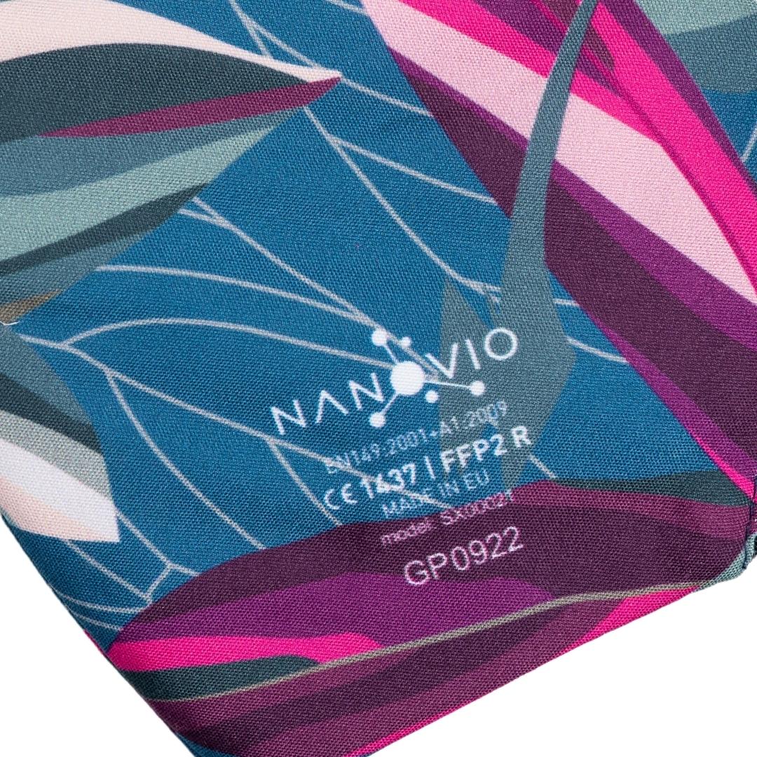 Nanovio FFP2 Maske wieder verwendbar I Happy Leaves I Nano Maske aus Europa