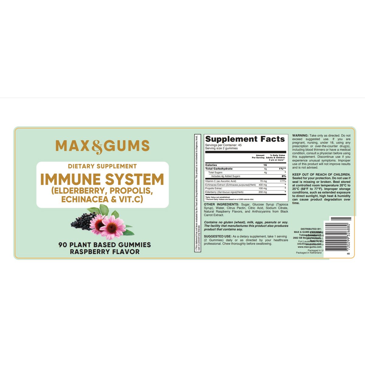 Immunsystem I Max&Gums I Holunder - Propolis - Echinacea - Vit C.