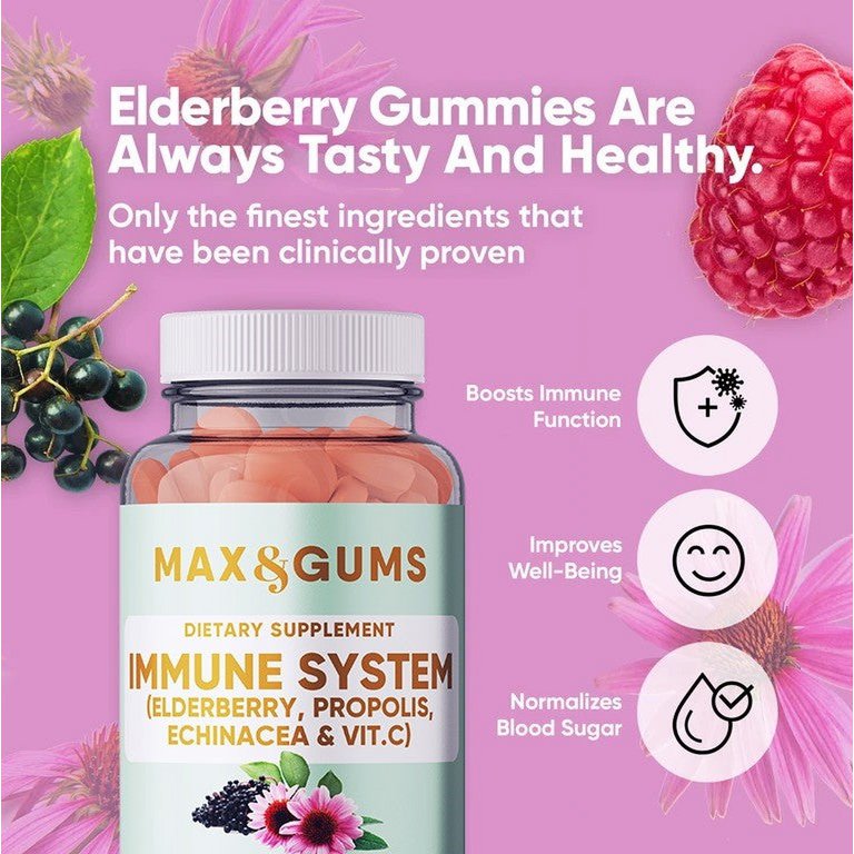 Immunsystem I Max&Gums I Holunder - Propolis - Echinacea - Vit C.