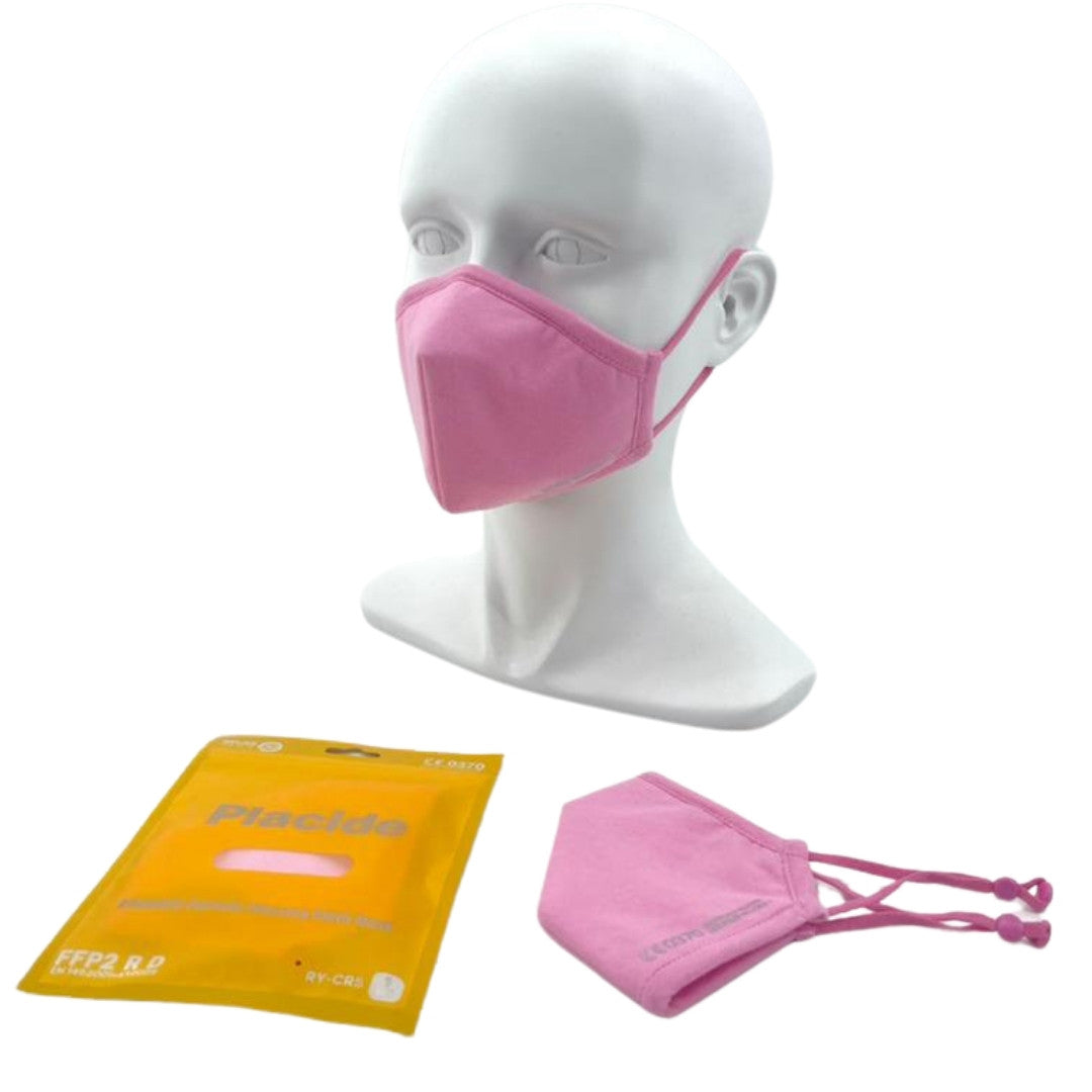 Kinder waschbare Nano Maske in der Farbe rosa. Verstellbare Ohrenbänder, Individuell anpassbar. Einzeln verpackte waschbare Kinder Nano FFP2.