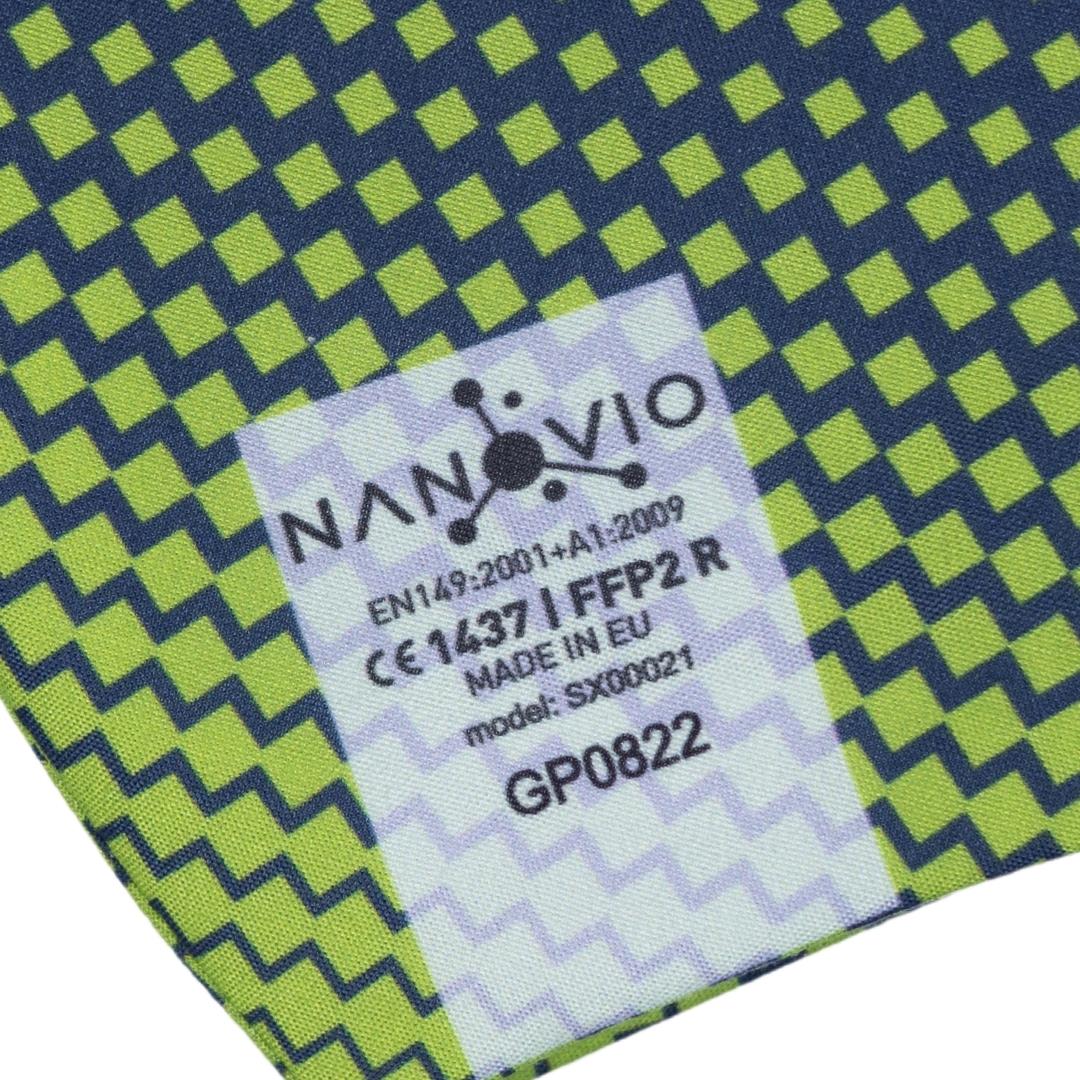 Nanovio FFP2 Maske wiederverwendbar I Blue & Green I Nano Maske aus Europa