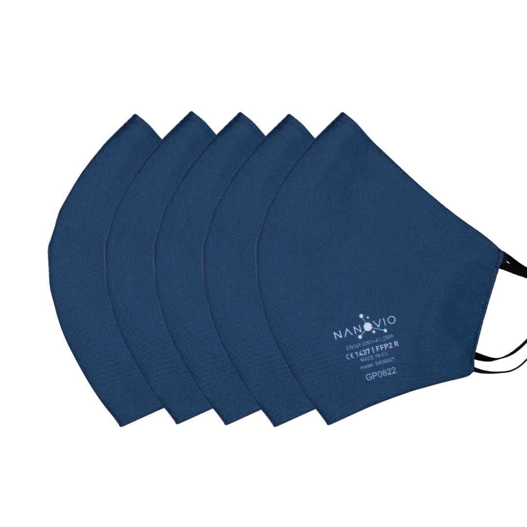 Nanovio FFP2 Maske wiederverwendbar I Dark Blue I Nano Maske aus Europa