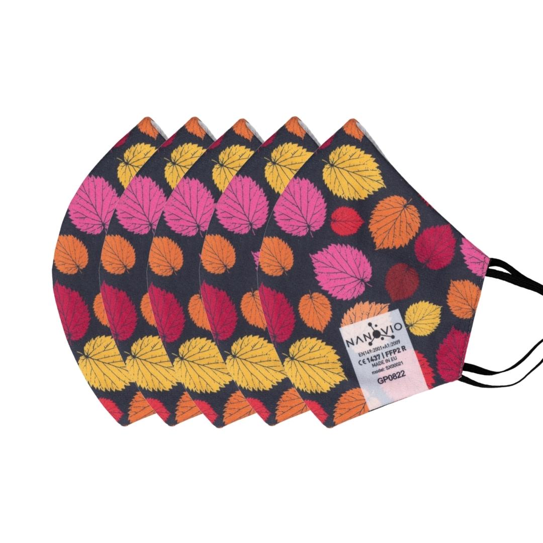 Nanovio FFP2 Maske wiederverwendbar I Autumn Leaves I Nano Maske aus Europa