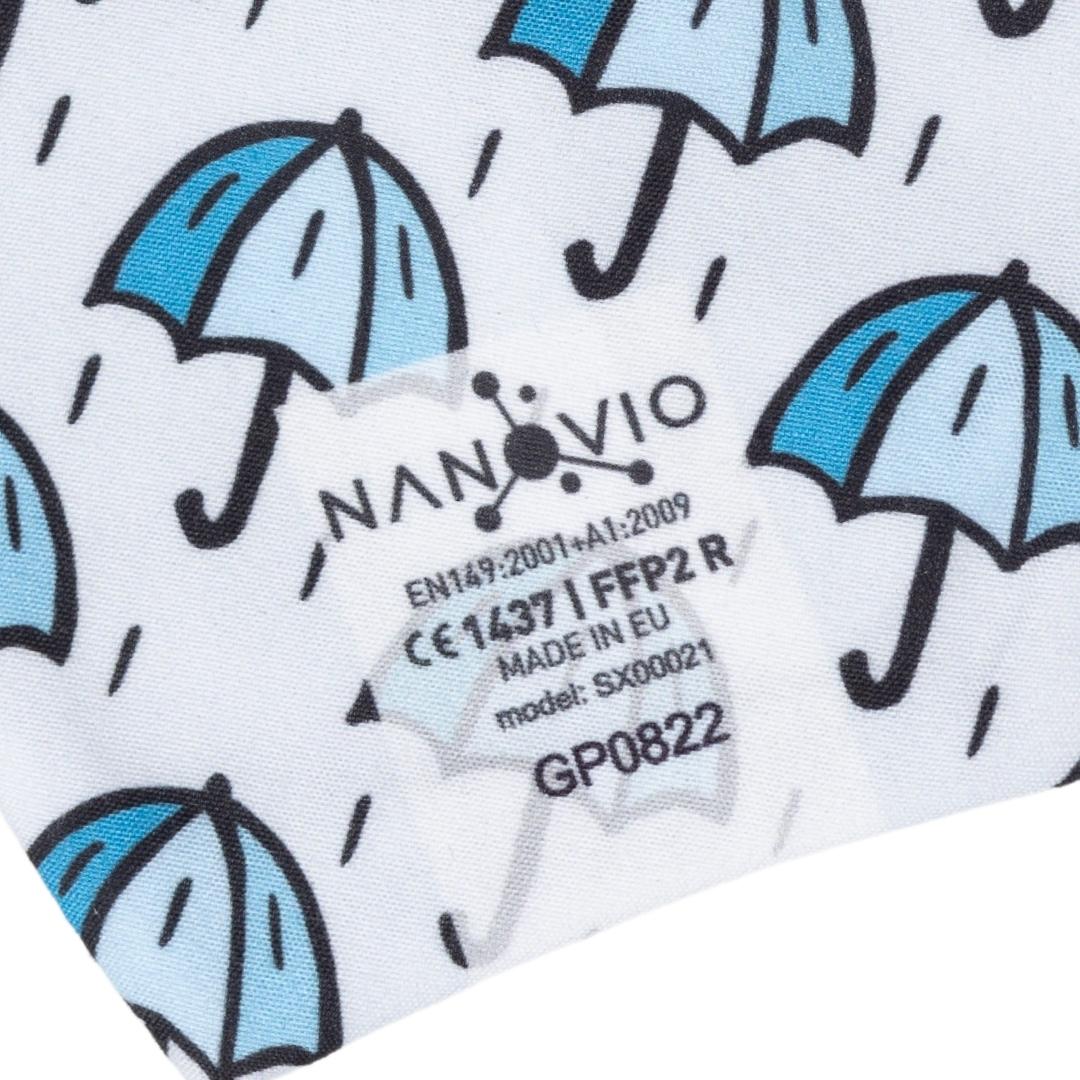 Nanovio FFP2 Maske wiederverwendbar I Rainy Day Limited Edition  I Nano Maske aus Europa