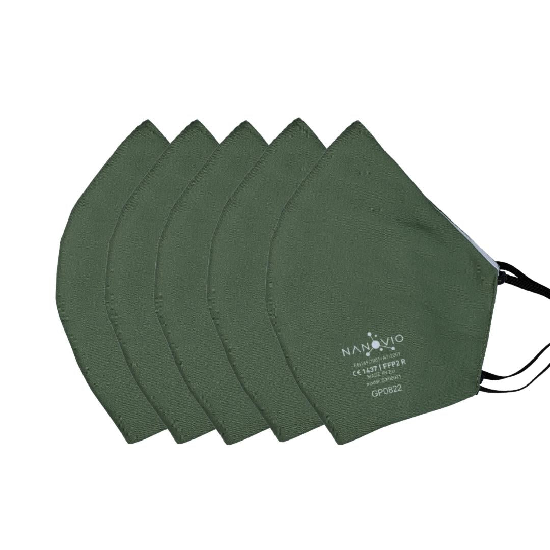 Nanovio FFP2 Maske wieder verwendbar I Olive I Nano Maske aus Europa