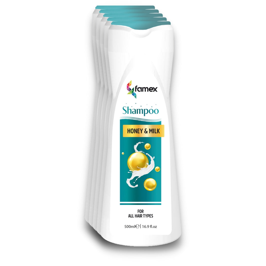 FAMEX Haarshampoo I Honey & Milk I 500ml für alle Haartypen I Premium