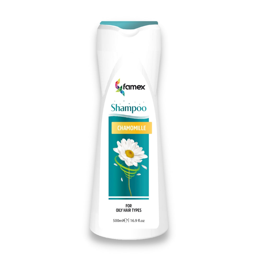 FAMEX Premium Shampoo I Kamille I 500ml gegen fettiges Haar
