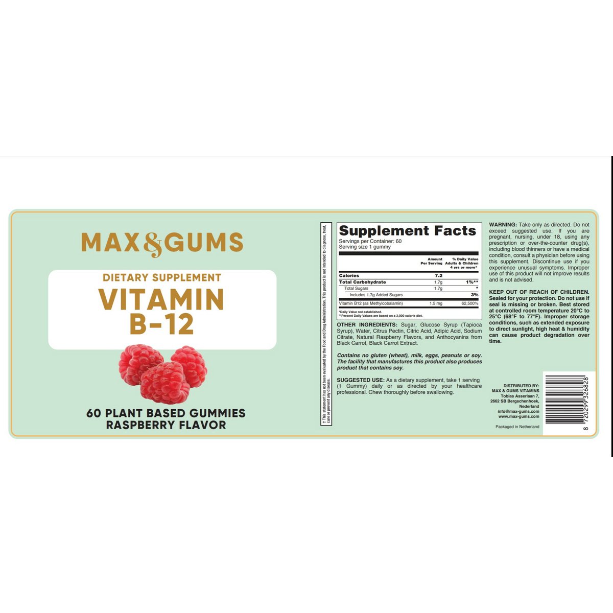 Vitamin-B12 I Max & Gums I Himbeere