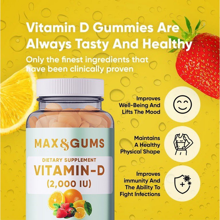 Vitamin-D I Max & Gums I Orange - Zitrone - Erdbeere