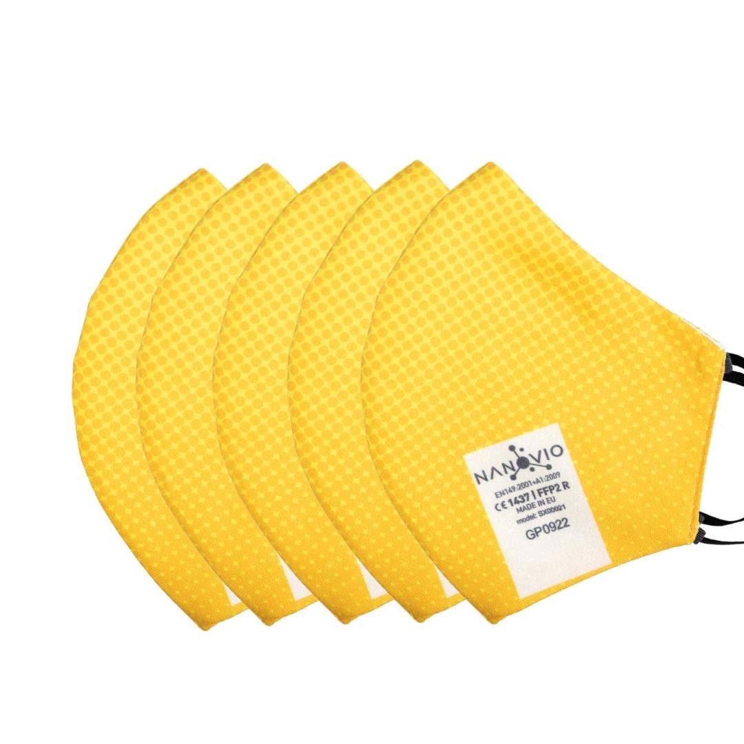 Nanovio FFP2 Maske wiederverwendbar I Yellow & Orange I Nano Maske aus Europa