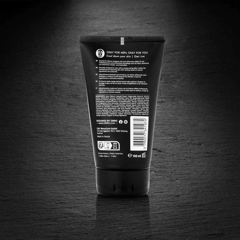 Natürlicher AFTER SHAVE BALM | OMRO | mit Magnesium, Zink, Vitaminen, Kohlenstoff 100ml