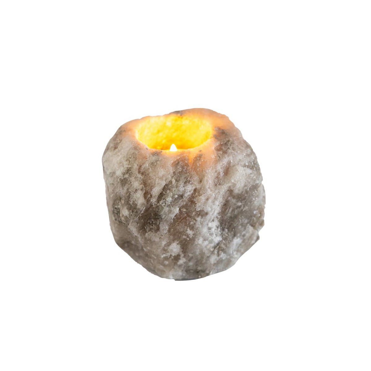 Kerzenhalter | Joga Junkies | aus grauem Himalaya-Salz