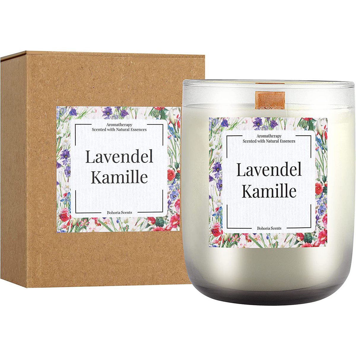 Lavendel Kamille I BOHORIA® I Premium Aromatherapie-Kerze – Duftkerze