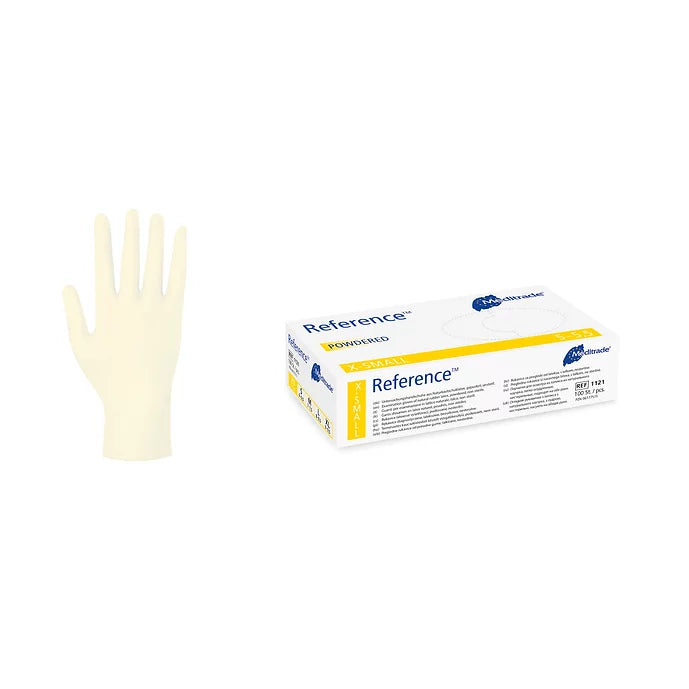 Latex Einweg gepuderte Handschuhe I 100er Set I weiß gepudert I S-XL