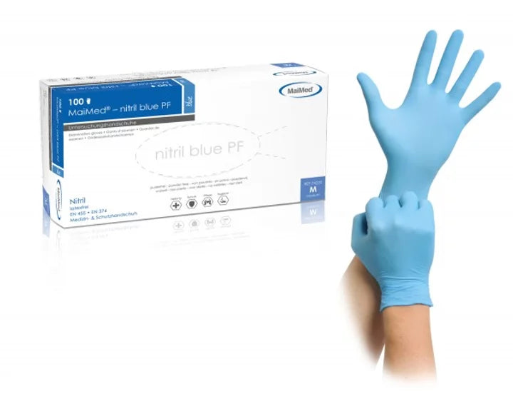 Nitril Einweg Handschuhe I 100er Set I blau I S-XL